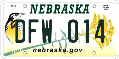 NE license plate DFW014