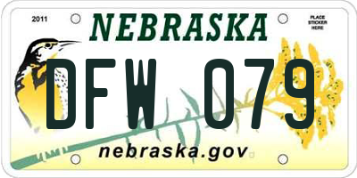 NE license plate DFW079