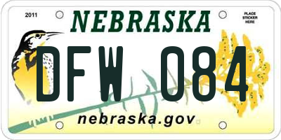 NE license plate DFW084