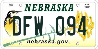 NE license plate DFW094