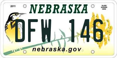 NE license plate DFW146
