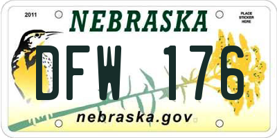 NE license plate DFW176