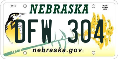 NE license plate DFW304