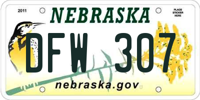 NE license plate DFW307