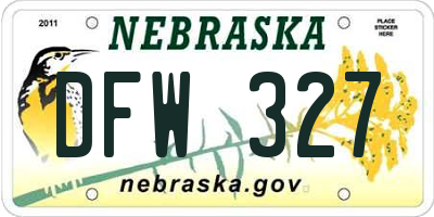 NE license plate DFW327
