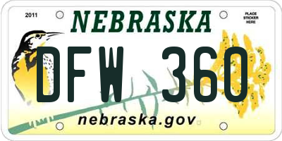 NE license plate DFW360