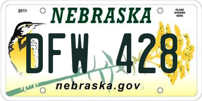 NE license plate DFW428