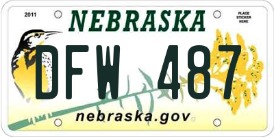 NE license plate DFW487