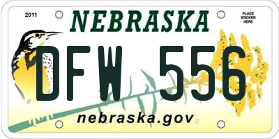 NE license plate DFW556