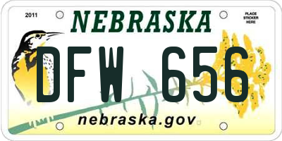 NE license plate DFW656