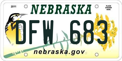 NE license plate DFW683