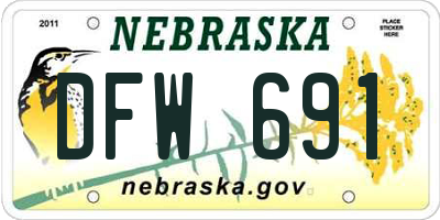 NE license plate DFW691