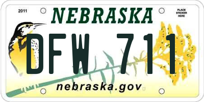 NE license plate DFW711
