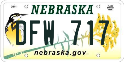 NE license plate DFW717