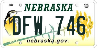 NE license plate DFW746