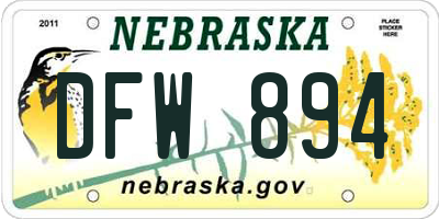 NE license plate DFW894