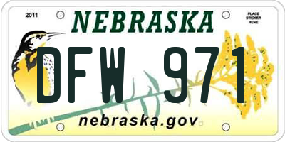 NE license plate DFW971