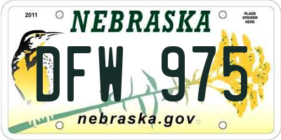 NE license plate DFW975