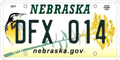 NE license plate DFX014