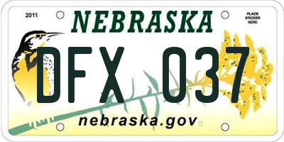 NE license plate DFX037