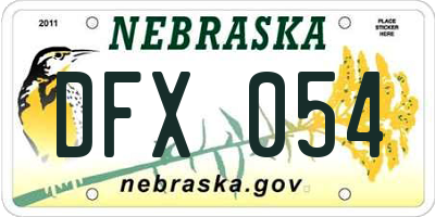 NE license plate DFX054