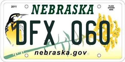 NE license plate DFX060