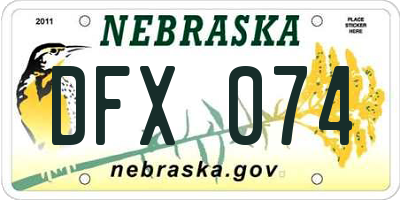 NE license plate DFX074
