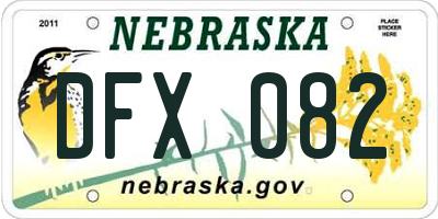 NE license plate DFX082