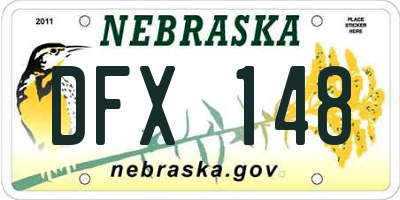 NE license plate DFX148