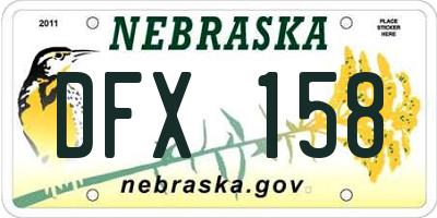 NE license plate DFX158