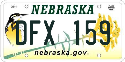 NE license plate DFX159