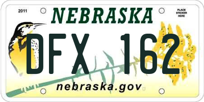NE license plate DFX162