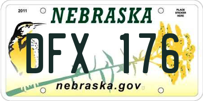 NE license plate DFX176