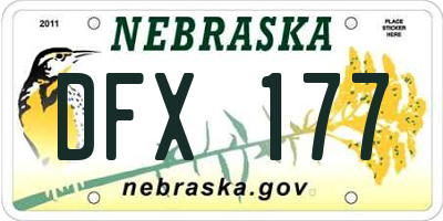 NE license plate DFX177