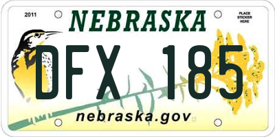 NE license plate DFX185