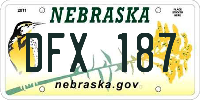 NE license plate DFX187