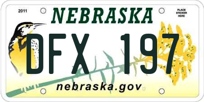NE license plate DFX197