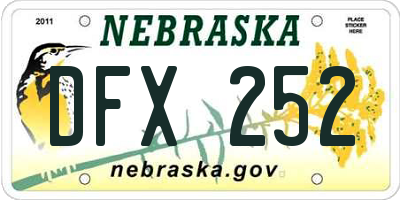 NE license plate DFX252