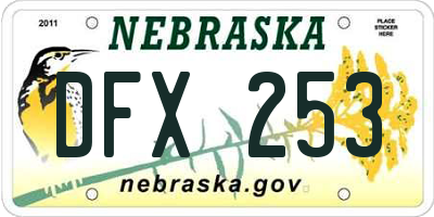 NE license plate DFX253