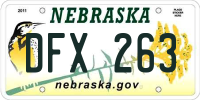 NE license plate DFX263