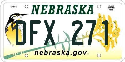 NE license plate DFX271