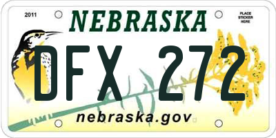NE license plate DFX272