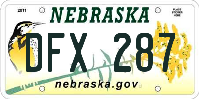 NE license plate DFX287