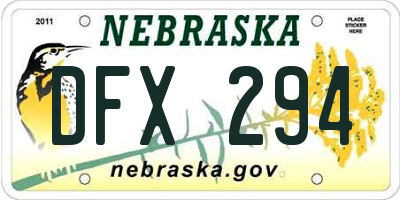 NE license plate DFX294