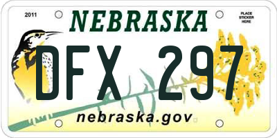 NE license plate DFX297