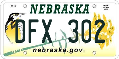 NE license plate DFX302