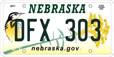 NE license plate DFX303