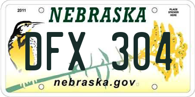 NE license plate DFX304