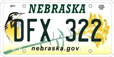 NE license plate DFX322