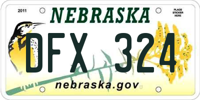 NE license plate DFX324